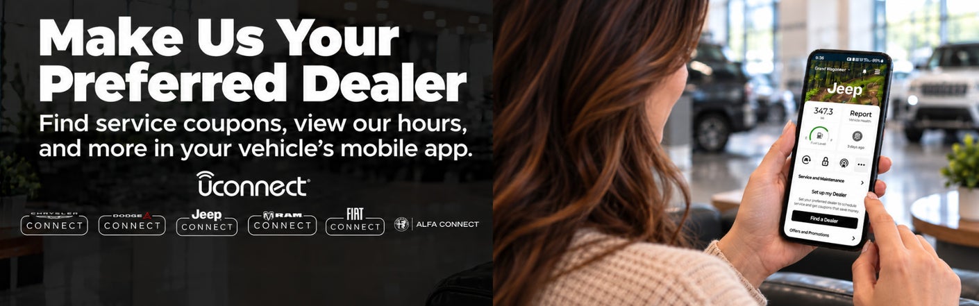 uconnect® make us your preferred dealer | Rod Hatfield Chrysler Dodge Jeep Ram Frankfort in Frankfort KY